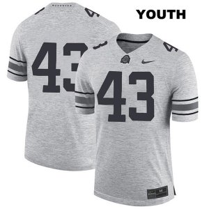 Youth NCAA Ohio State Buckeyes Ryan Batsch #43 College Stitched No Name Authentic Nike Gray Football Jersey MM20A27IL